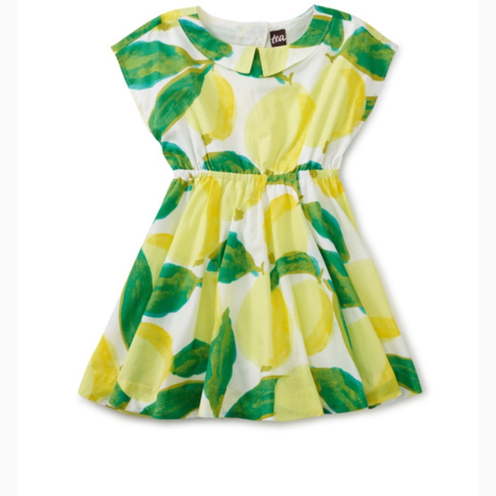 Vibrant Lemon Print Kids Dress